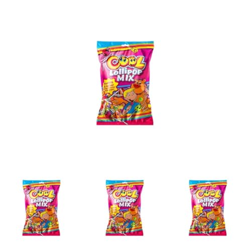 Cool Lollipop Mix, Lutscher in 5 verschiedenen Sorten, 500g (Packung mit 4) von Cool