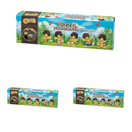 Funny Mushrooms Chocolate, Kleingebäck in Pilzform, 100g (Packung mit 3) von Cool