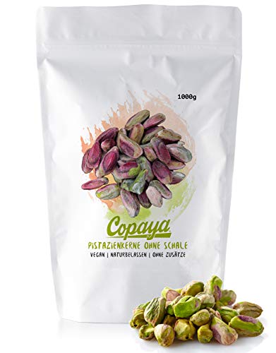 Copaya Pistazienkerne ohne Schale mit Haut, Rohe Pistazien, Ungeröstet und Ungesalzen (2 x 1000g) von Copaya