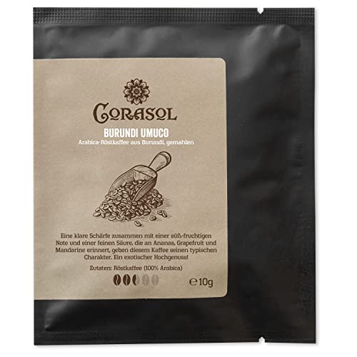 Burundi Umuco Arabica-Röstkaffee aus Burundi, gemahlen (10 g im Coffeebag) von Corasol