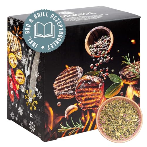 Corasol Premium BBQ & Grillgewürze Adventskalender mit 24 Gewürz-Mischungen und Rezept-Booklet, die Gewürz Gourmet Geschenkidee (284 g) von Corasol