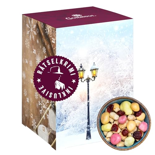 Corasol Premium Krimi & Snack Adventskalender XL mit 24 Snacks & Krimi-Booklet mit 24 Rätseln: Entführung im Hyde-Park (660 g) von Corasol