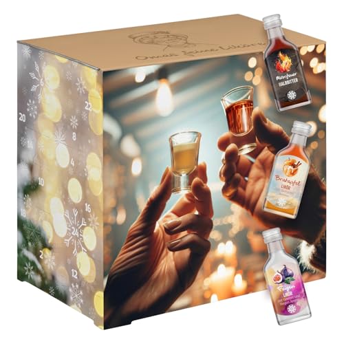 Corasol Omas Feine Liköre & Schnaps Adventskalender mit 24 Likörspezialitäten in edlen 2cl-Flaschen (480 ml) von Corasol