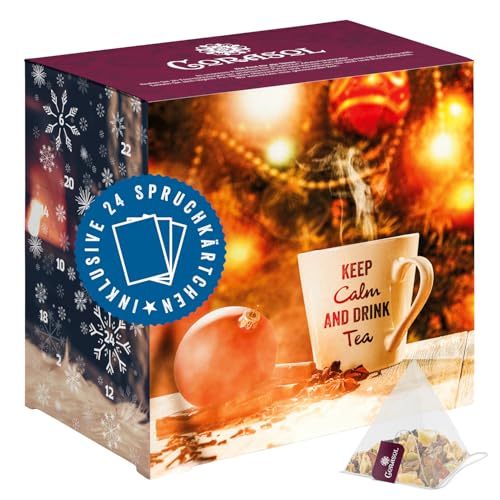 Corasol Tee & Sprüche Adventskalender mit 24 Premium Tees & Spruchkärtchen (89 g) von Corasol