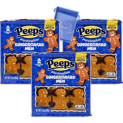 Peeps Lebkuchenmänner 18 Count Stocking Stuffer Bundle Pack – 3 einzeln versiegelte, geschenkbare 6 Marshmallow Lebkuchenmänner Tabletts – Strumpffüller, Urlaub Leckereien + Cornershop Confections von Cornershop Confections