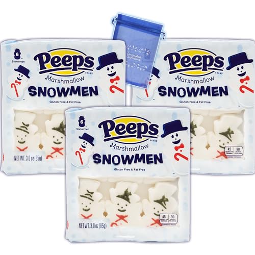 Peeps Schneemänner 18 Schneemänner Strumpffüller Bundle Pack – 3 einzeln versiegelte, geschenkbare 6 Marshmallow-Schneemänner Tabletts – Strumpffüller, Geschenk, Urlaub Leckereien – mit Cornershop von Cornershop Confections