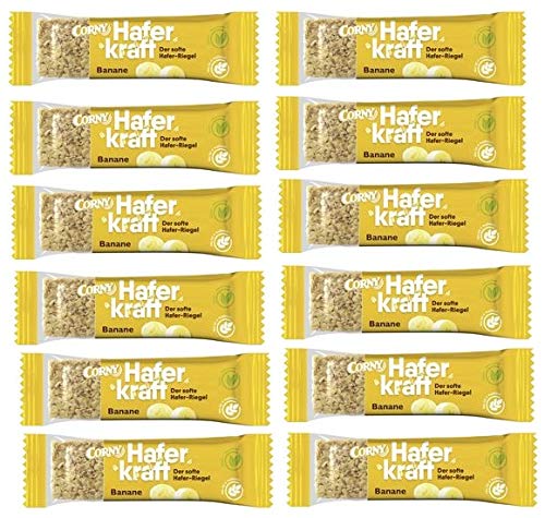 12 Riegel Corny Haferkraft Banana a 65 g Müsliriegel mit Bananen geschmack von Corny