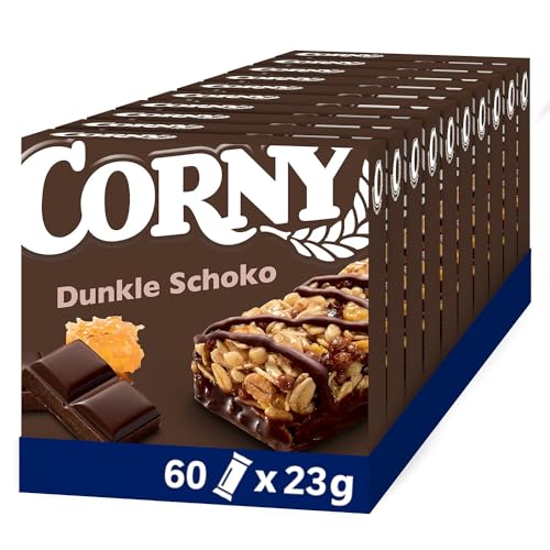 Müsliriegel Corny Classic Dunkle Schokolade, mit leckerer Zartbitter Edel Schoko, Multipack 60x23g von Corny