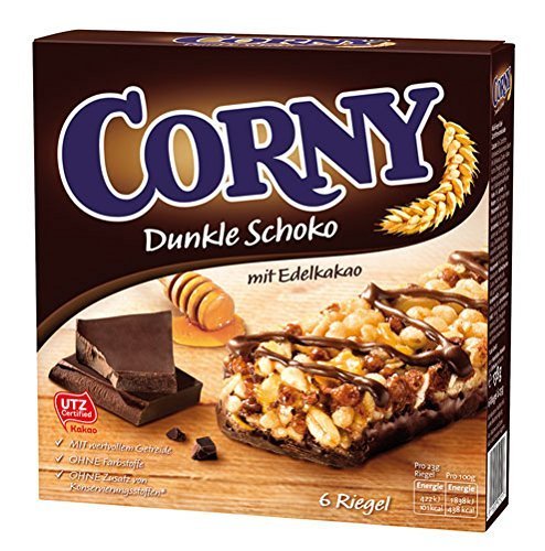 Corny Dunkle Schoko Müsliriegel, mit Arriba-Kakao, 6 Stück - 138gr von Corny