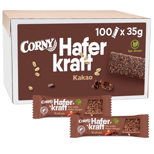 Corny Haferkraft Kakao, Haferriegel 100er Pack (100 x 35g) von Corny