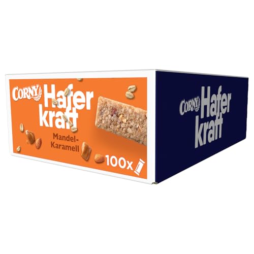 Corny Haferkraft Mandel-Karamell, Haferriegel 100er Pack (100 x 35g) von Corny