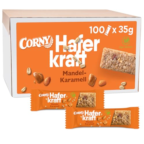 Corny Haferkraft Mandel-Karamell, Haferriegel 100er Pack (100 x 35g) von Corny