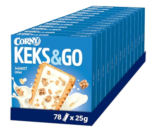 Corny Keksriegel Keks & Go Joghurt, mit cremiger Joghurt Füllung, 78x25g von Corny