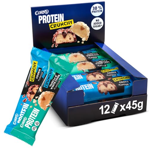 Corny Protein Crunchy 12er Mix Pack 30% Eiweiß Probier Mischkarton 12x45g Mixbox von Corny