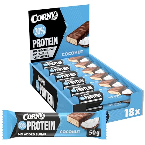 Corny Protein Power Cocos 30 Prozent Eiweiß Fitness & Sport Riegel 18 x 50 g Großpackung von Corny