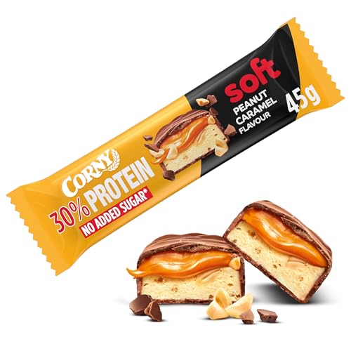 Corny Soft Protein Peanut-Caramel Flavour, 30 Prozent Protein, Eiweißriegel ohne Zuckerzusatz von Corny