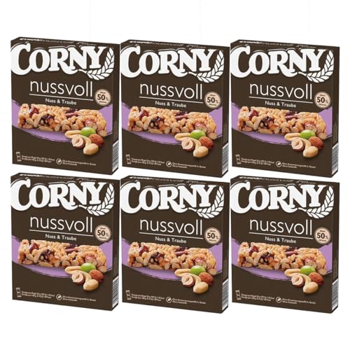 Corny nussvoll Nuss und Traube einzeln verpackte Riegel 96g 6er Pack von Corny