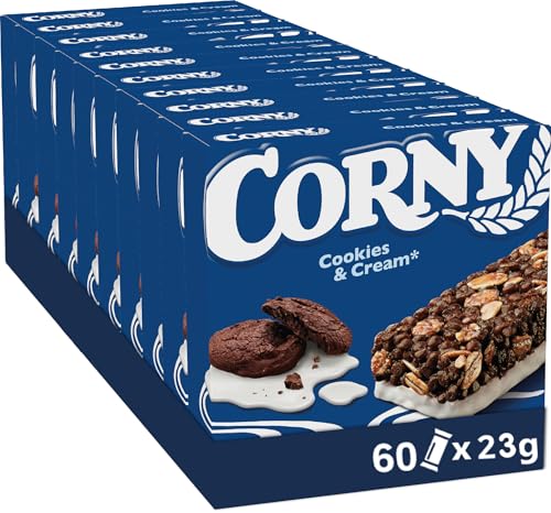 Müsliriegel Corny Classic Cookies & Cream, mit Schokokeks und einer feinen Creme, Multipack 60x23g von Corny