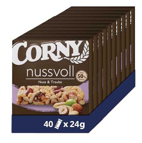 Nussriegel Corny nussvoll Nuss und Traube, mit Rosinen, 40x24g von Corny