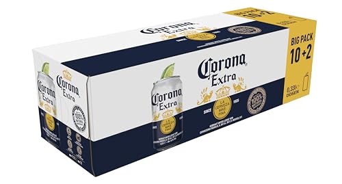 Corona Extra Premium Lager Dosenbier, EINWEG, Internationales Lager Bier (10+2 X 0.33 l) von Corona