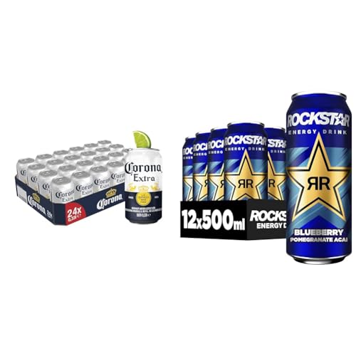 Corona Extra Premium Lager Dosenbier (24 X 0.33 l) und Rockstar Energy Drink Blueberry (12 x 500ml) von Corona