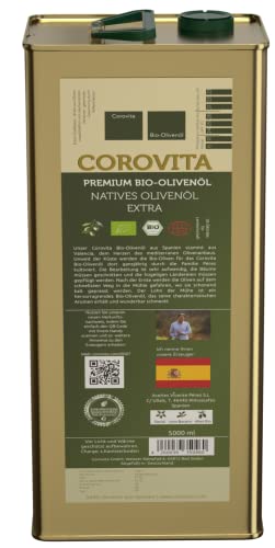 Corovita Bio-Olivenöl aus Spanien | Bio | natives Olivenöl extra | 5 Liter Kanister | kaltgepresst | Herkunft: Spanien| Erzeuger: Fam. Perez von Corovita