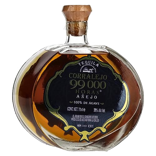 Corralejo Tequila 99.000 Horas | Premium Tequila | Zu 100% aus blauen Agaven | 99.000 Stunden dauert es von der Agave bis zur Abfüllung | 38% Vol. | 700ML von Corralejo