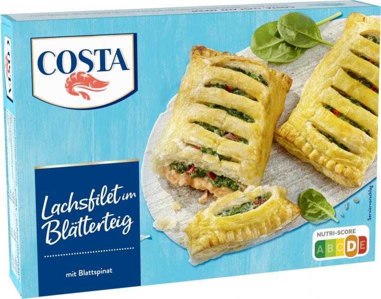 Costa Lachsfilet im Blätterteig mit Blattspinat von Costa