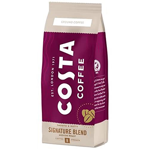 Costa Signature Blend Gemahlener Kaffee, glatt und nussig, mittelgeröstet, 200 g (importiert aus Großbritannien) von Costa