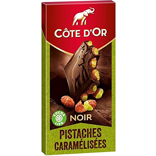 Côte d'O R Noir Pistazien, karamellisiert, 180 g (9 Stück) von Côte d'O