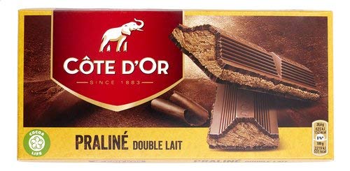 Cote d'Or - Doppelmilch- und Pralinen-Tablette - Double Lait - 200 g - Belgische dunkle Schokolade - Trüffelriegel - Schokoriegel - perfekter Snack - Europäische Schokolade - Importiert aus Belgien von Côte d'Or