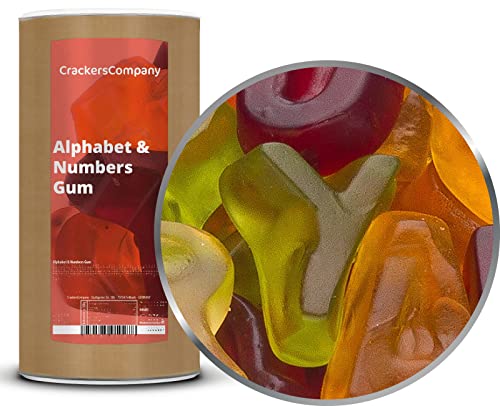 1 x 1000g Fruchtsaftgummi ABC & Zahlen 17% Fruchtsaft Pfirsich Birne Banane Kirsche Aprikose Himbeere aus Fruchtsaftkonzentraten glutenfrei laktosefrei von Zeelec