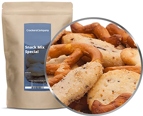 1 x 200g Snackmischung Spezial mit Salzgebäck Mohncracker und Pfeffer Cracker fettarm von Crackerscompany