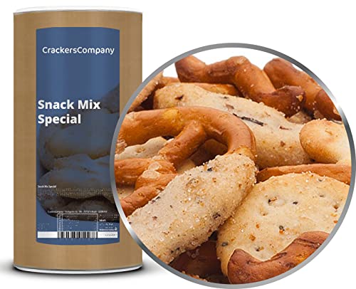 1 x 300g Snackmischung Spezial mit Salzgebäck Mohncracker und Pfeffer Cracker fettarm von Crackerscompany