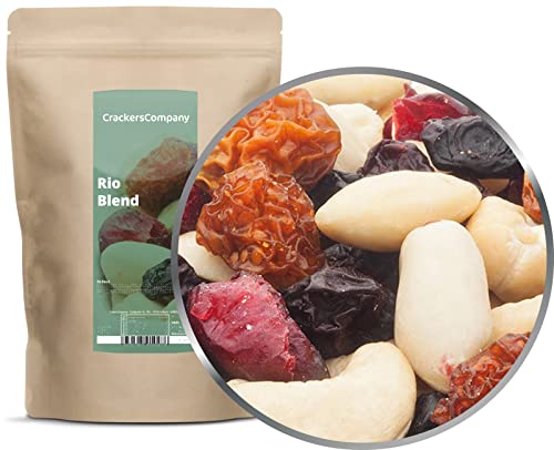 1 x 500g Exotische Studentenfutter Nusskernmischung mit Mandel Erdnuss Cashew Cranberry Blaubeere Physalis 15 % Protein salzfrei vegetarisch vegan glutenfrei laktosefrei von BFYSYO