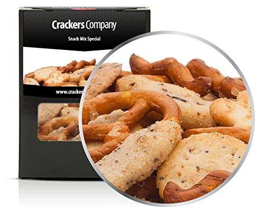 6 x 30g Snackmischung Spezial mit Salzgebäck Mohncracker und Pfeffer Cracker fettarm von Crackerscompany