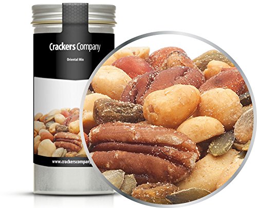 4 x 90g Nusskernmischung fernost mit Erdnüss Pistazie Cashew Pecan Mandel Kürbiskerne 23 % Protein von Crackerscompany