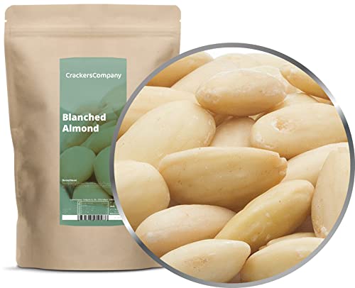 1 x 600g Ganze Mandeln blanchiert ohne Haut naturbelassen, zuckerfrei salzfrei vegetarisch vegan glutenfrei laktosefrei 25 % Protein Premium Qualität von Crackerscompany