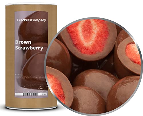 CrackersCompany 'Brown Strawberry' (2 x 600g in Membrandose groß) Ganze Erdbeeren in Vollmilchschokolade - Schonend getrocknete Erdbeeren in zarter Vollmilchschokolade. von Crackerscompany