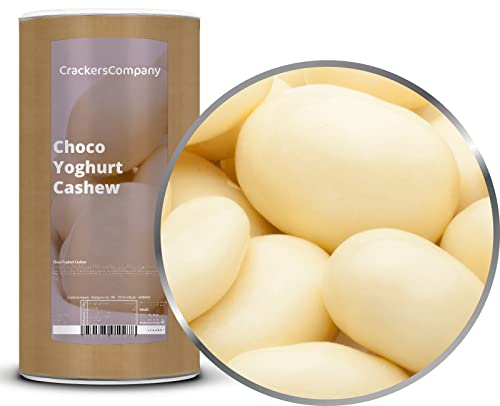 CrackersCompany 'Choco Yoghurt Cashew' (2 x 900g in Membrandose groß) Cashew mit Yoghurt Schokolade - Erlesene Mandeln in weißer Joghurt-Schokolade mit Vanille-Aroma von Crackerscompany