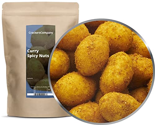 1 x 500g Erdnuss mit Curry Gewürzmantel Indian Style mit laktosefrei fettarm von Crackerscompany