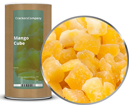 1 x 700g Mango gehackt gewürfelt kandiert für Joghurt Quark Müsli sehr fettarm salzfrei vegetarisch vegan glutenfrei laktosefrei 100 % Premium von Crackerscompany