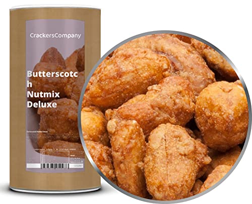 CrackersCompany 'Butterscotch Nutmix Deluxe' (2 x 600g in Membrandose groß) Karamelisierte Butter Nuss Mischung - Eine Auswahl edler Nuss-Sorten in Honig und Butter karamellisiert von Zeelec