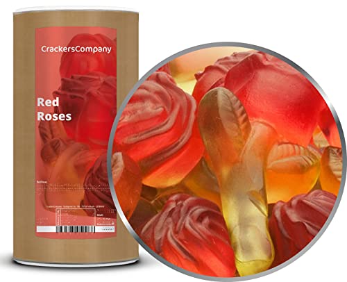 1 x 1050g Fruchtsaftgummi Rosen Gummibonbon rote Rosen mit grünem Stiel ideal als Geschenk glutenfrei laktosefrei von UOOTPC