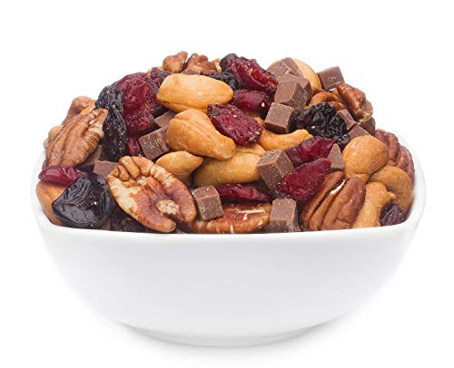 1 x 3kg Nussmischung Premium Studentenfutter mit Würfelschokolade & Trockenfrüchte Pekannuss Cashew Kirsche Cranberry ohne salzzusatz vegetarisch glutenfrei von Crackerscompany