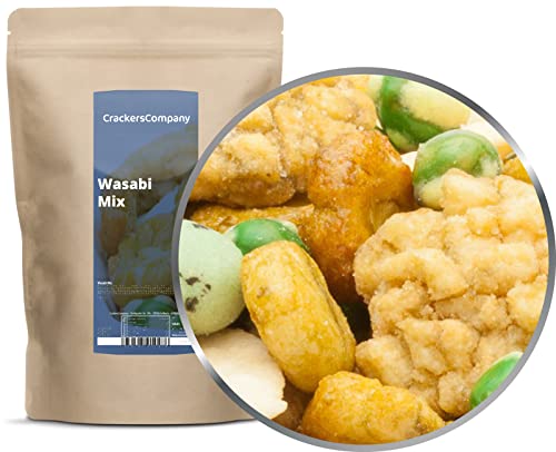 1 x 200g Wasabi Cracker Mix scharf fettarm mit Reiscracker Erbse und Erdnuss von UOOTPC