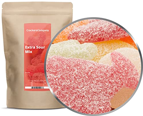 2 x 700g Fruchtgummi Extra Saure Stärke Mischung süß-sauer super fruchtig und frei von Gelatine vegetarisch glutenfrei laktosefrei von Crackerscompany