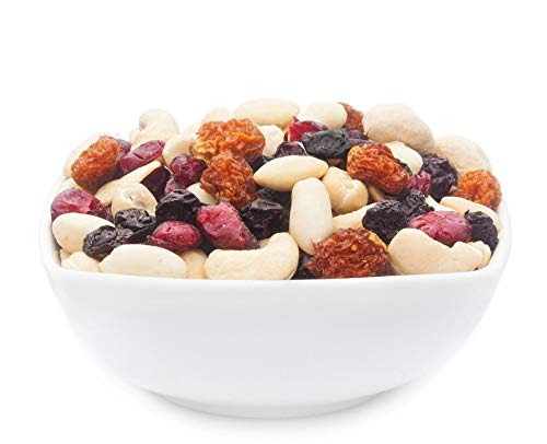 1 x 3kg Exotische Studentenfutter Nusskernmischung mit Mandel Erdnuss Cashew Cranberry Blaubeere Physalis 15 % Protein salzfrei vegetarisch vegan glutenfrei laktosefrei von Crackerscompany