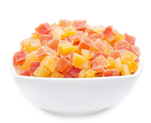 1 x 5kg Mango & Papaya gehackt gewürfelt kandiert für Joghurt Quark Müsli sehr fettarm salzfrei vegetarisch vegan glutenfrei laktosefrei 100 % Premium von Crackerscompany