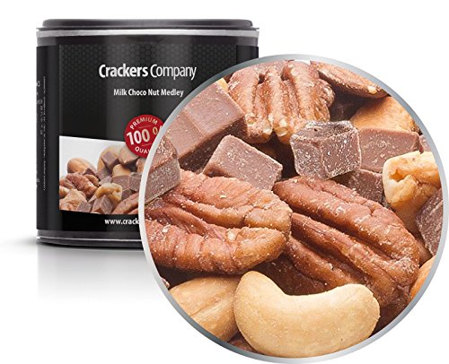 4 x 80g Premium Studentenfutter mit Vollmilchschokolade & Cashew Pekannuss Mandel leicht gesalzen vegetarisch glutenfrei von Crackerscompany